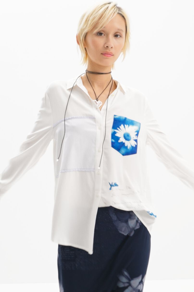 Patchwork pocket daisy shirt