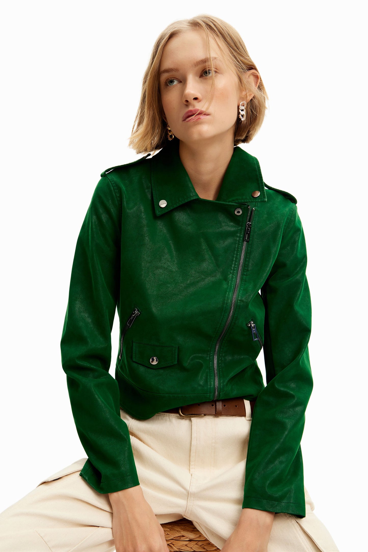 Textured biker jacket