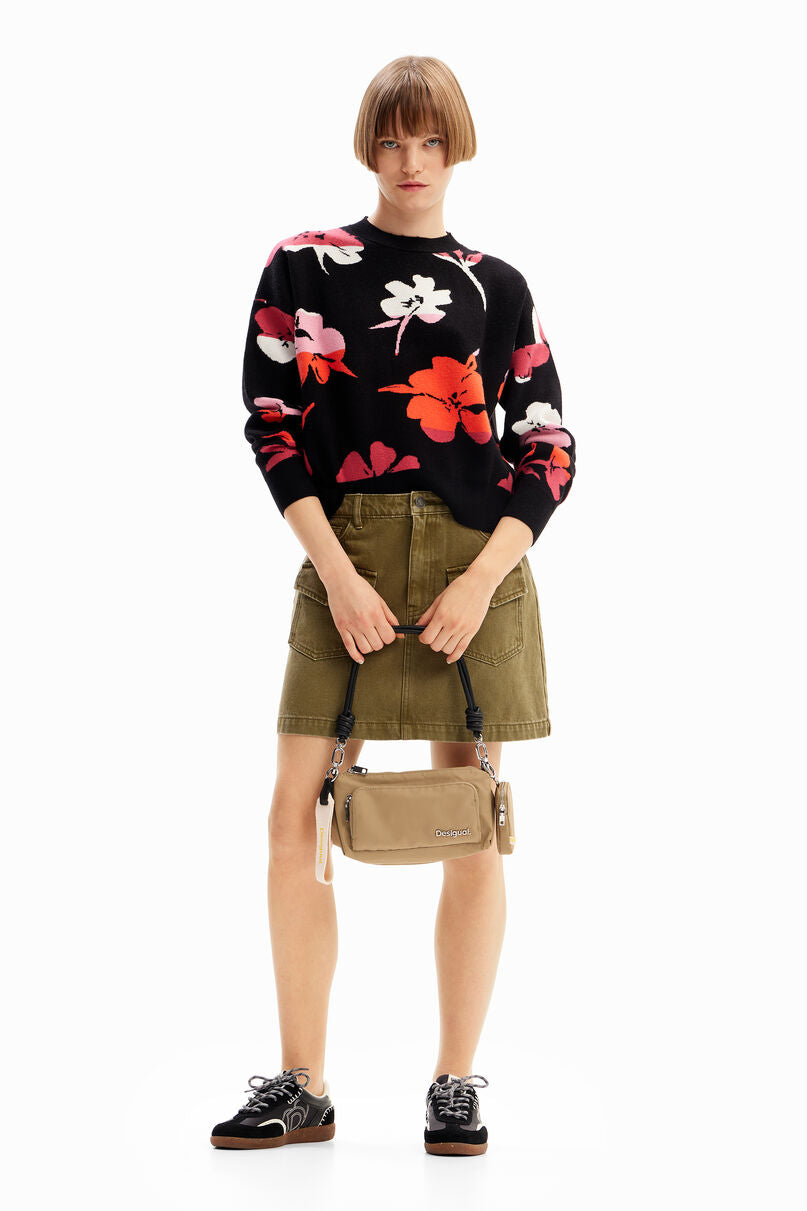 Denim pockets mini skirt