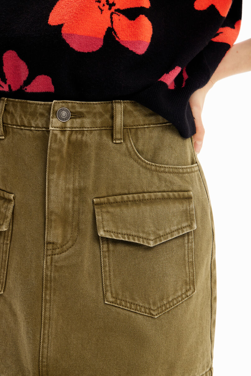 Denim pockets mini skirt