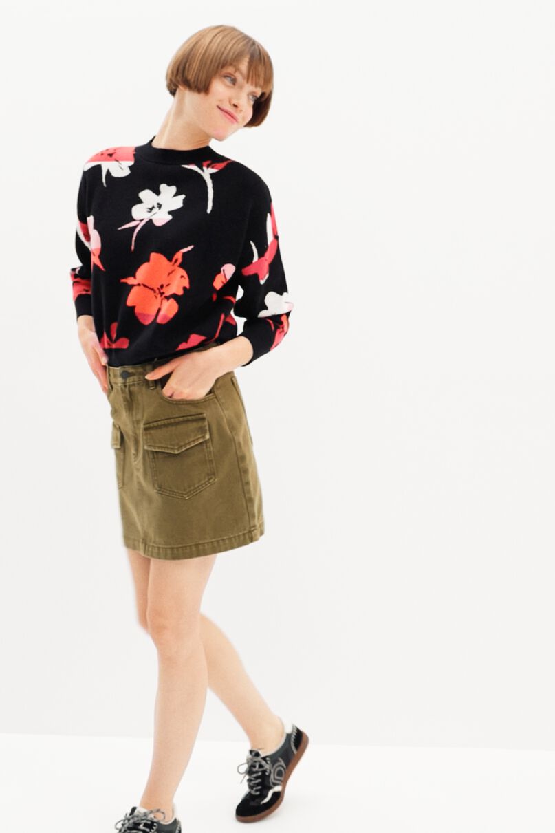 Denim pockets mini skirt