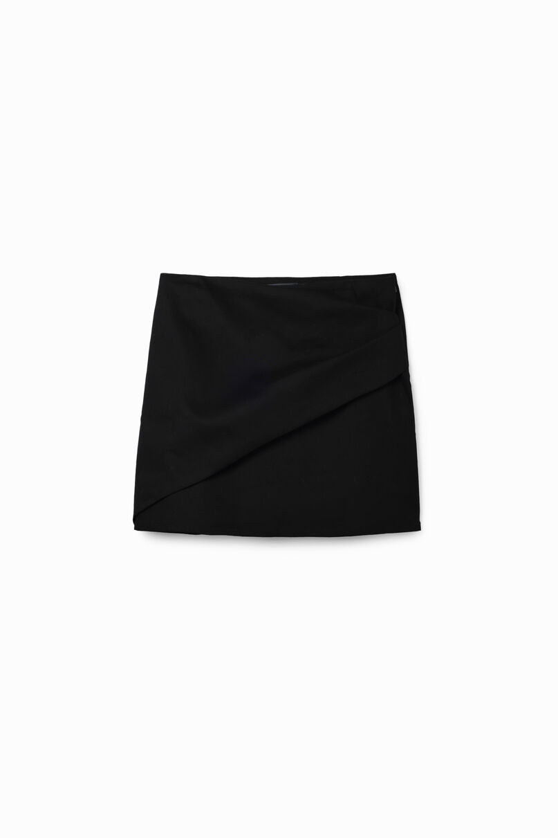 Pleated wrap mini skirt