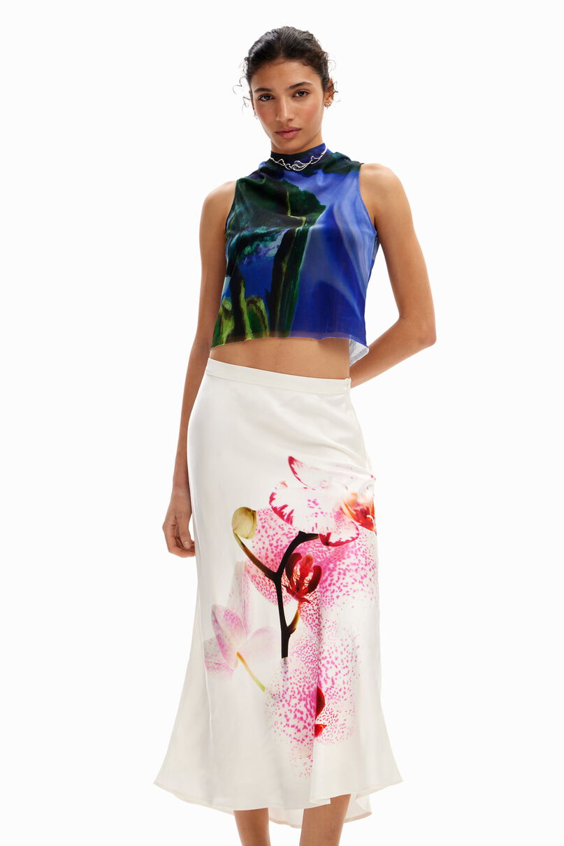 Orchid midi skirt
