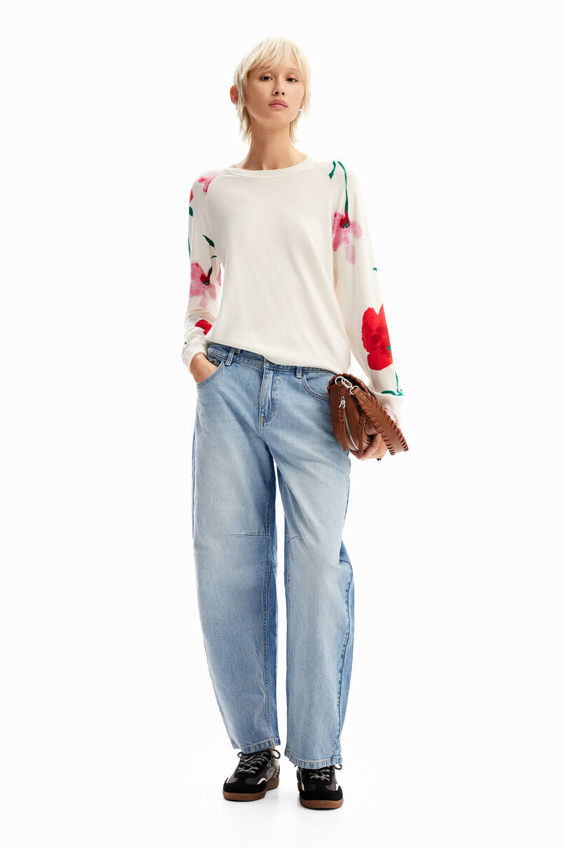 Watercolour floral pullover