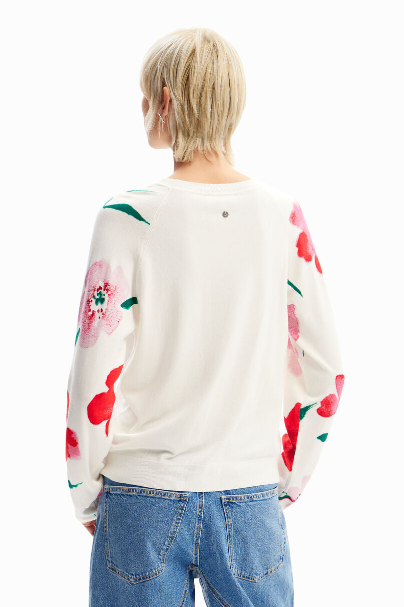 Watercolour floral pullover