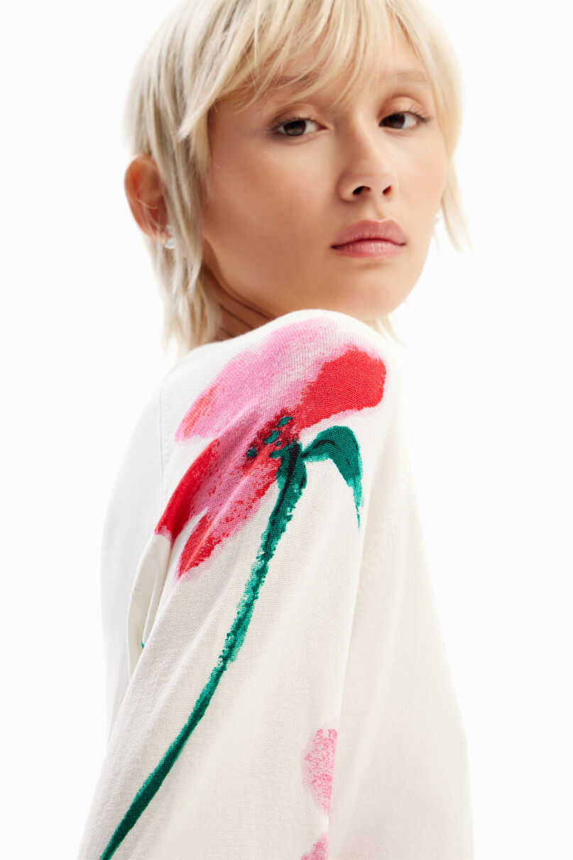 Watercolour floral pullover