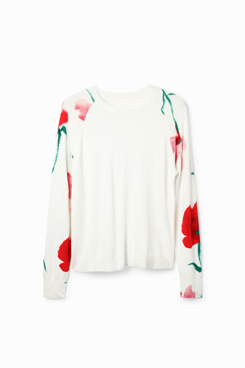 Watercolour floral pullover
