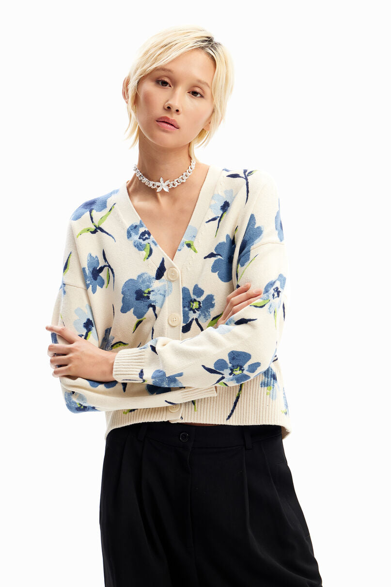 Oversize floral cardigan