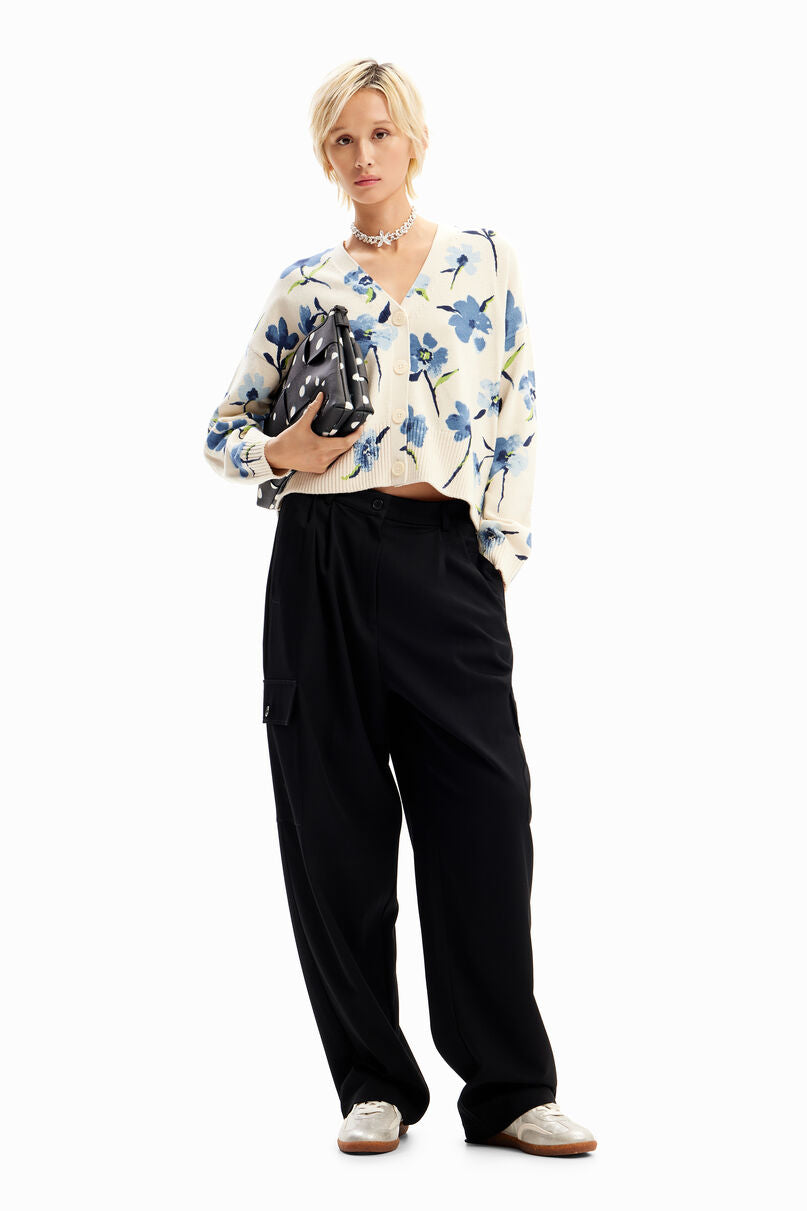 Oversize floral cardigan