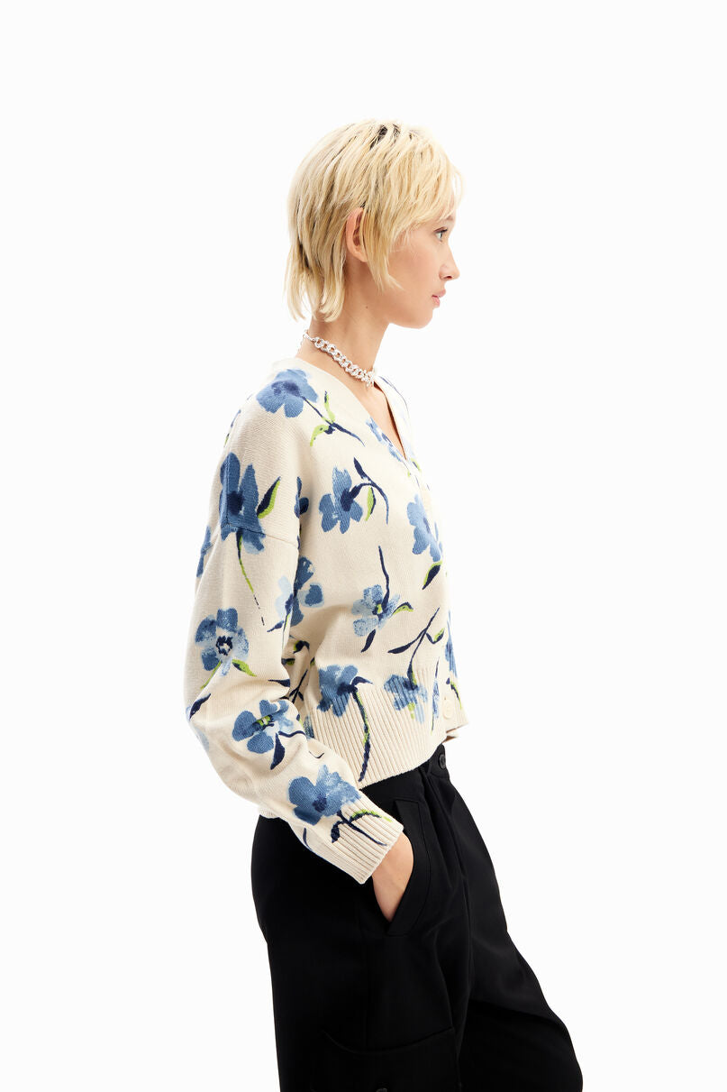 Oversize floral cardigan