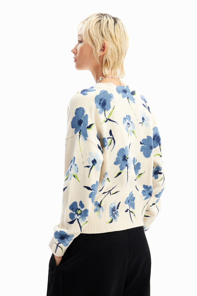 Oversize floral cardigan