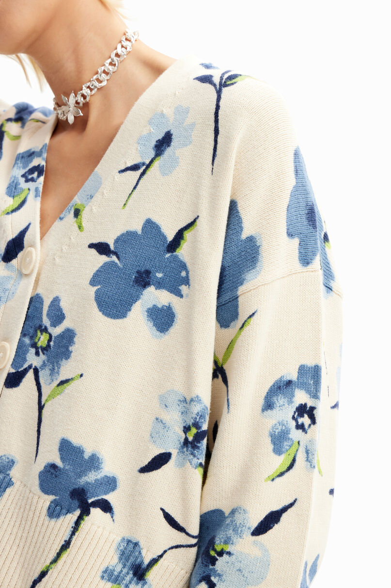 Oversize floral cardigan