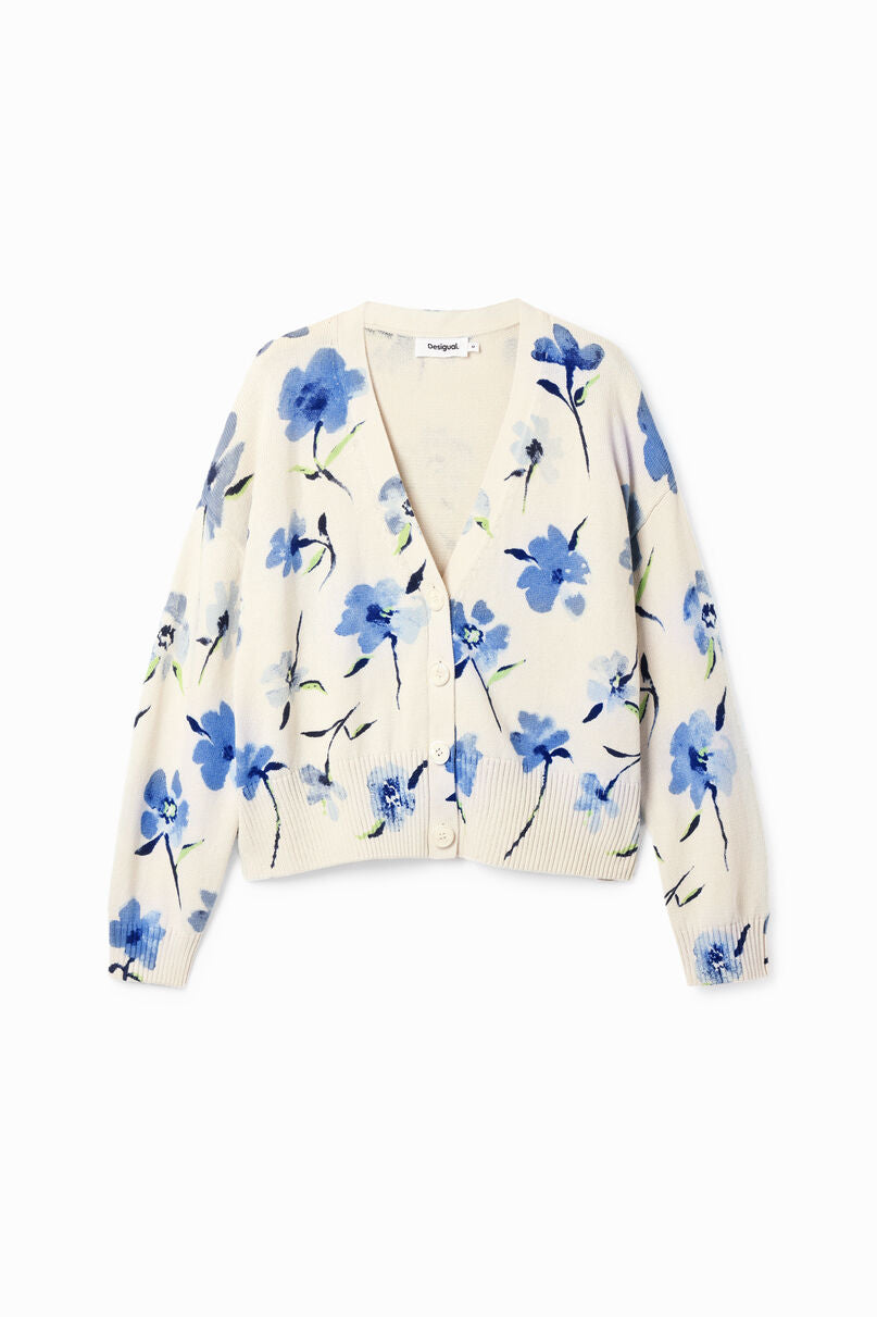 Oversize floral cardigan