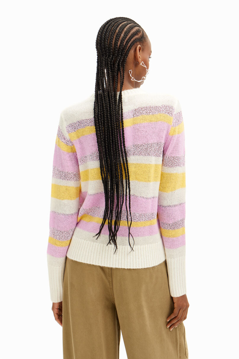 Striped knit pullover