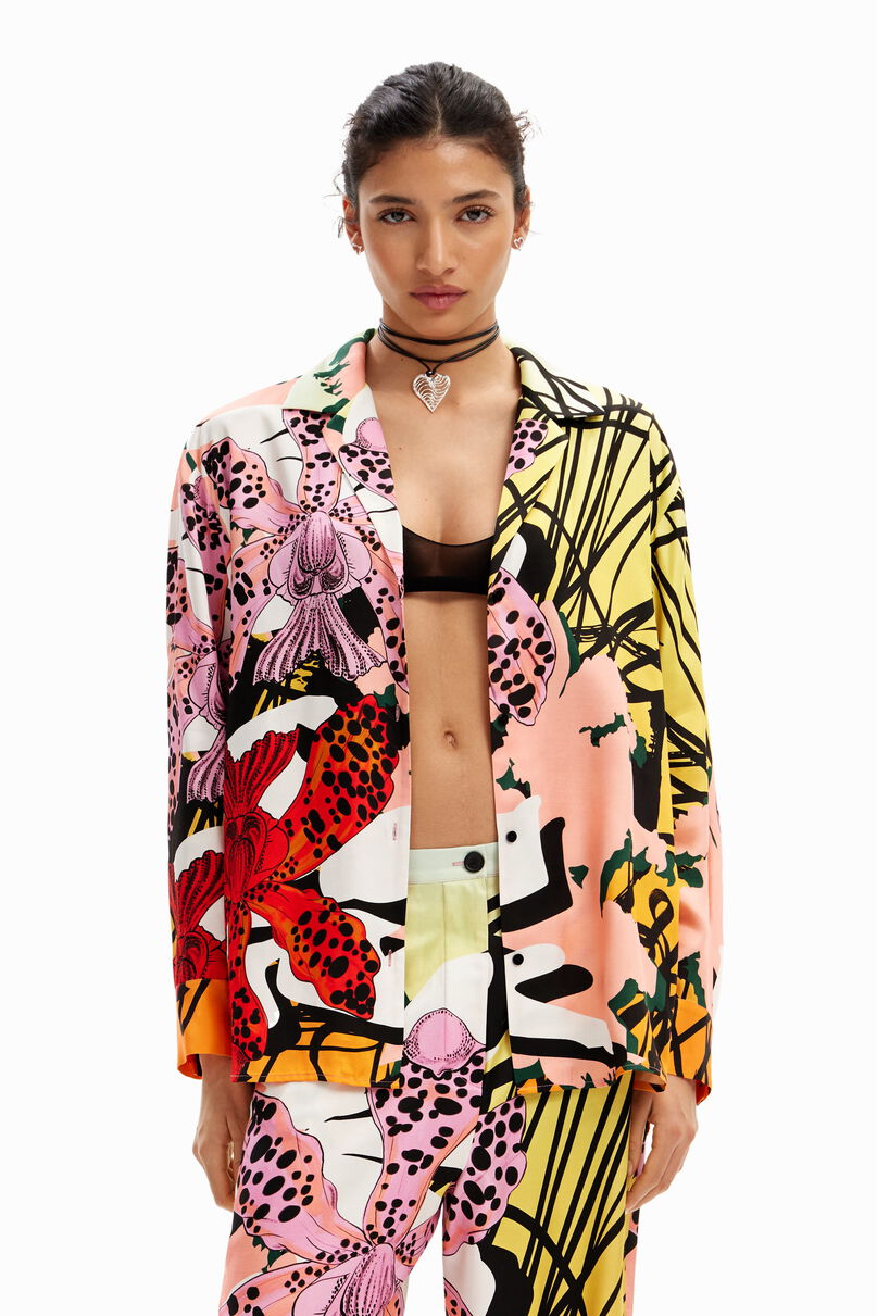 Silk orchid trousers