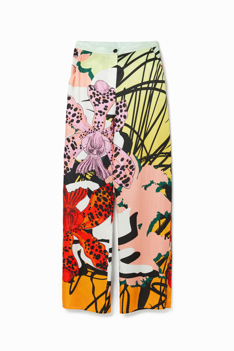 Silk orchid trousers