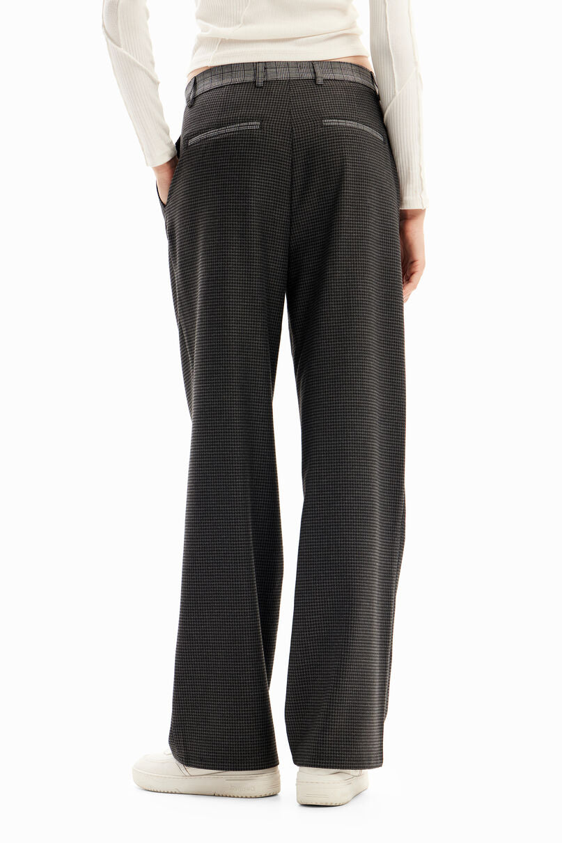 Straight houndstooth trousers