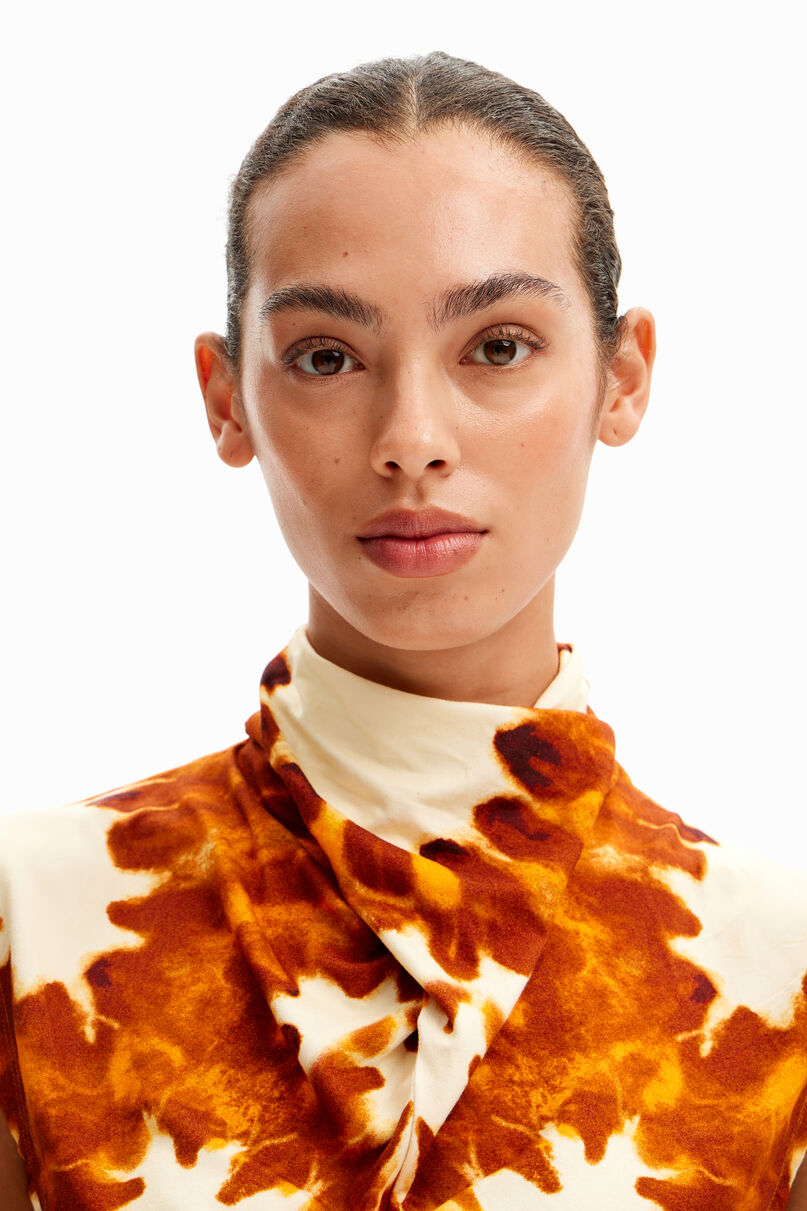 Tie-dye draped T-shirt