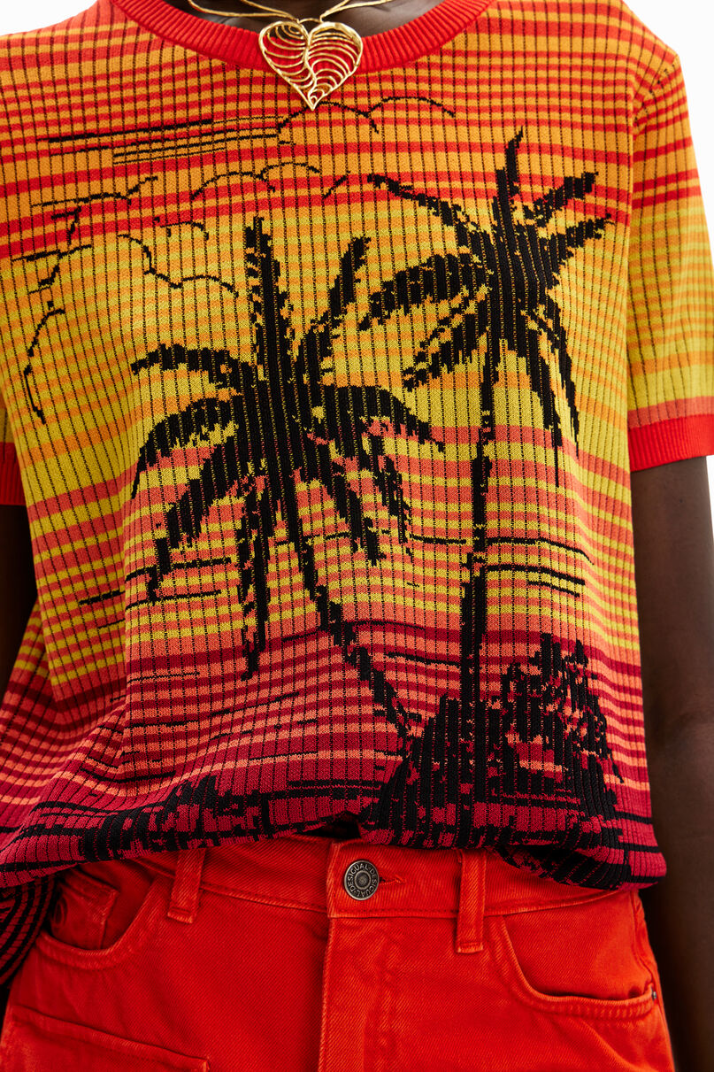 Knit palm tree T-shirt
