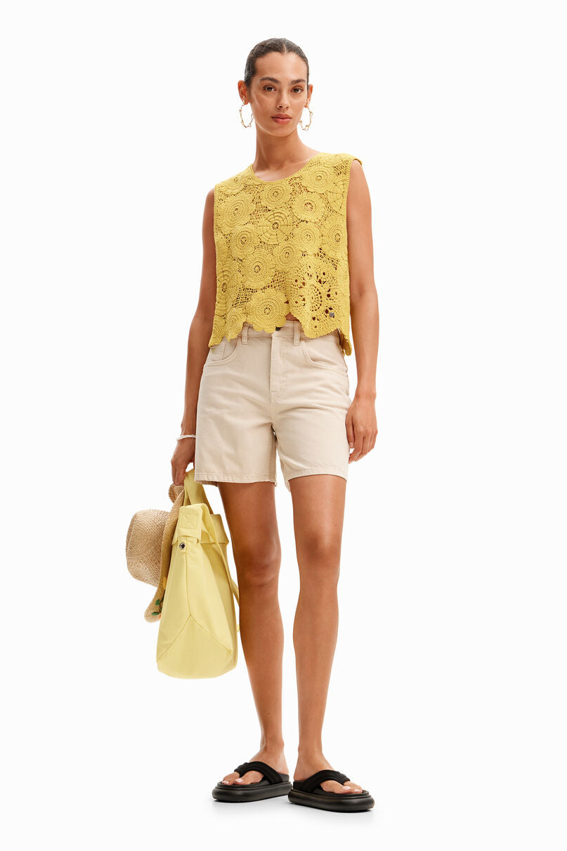 Floral crochet T-shirt