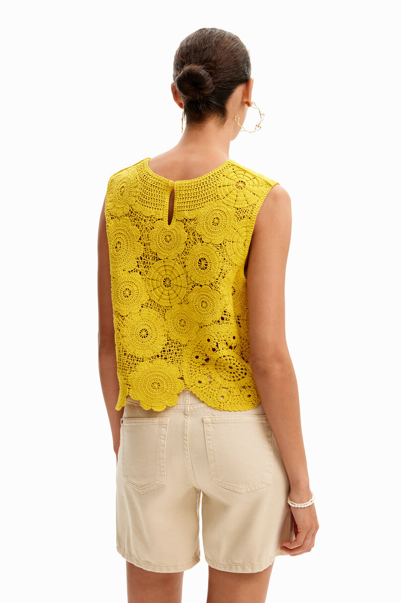 Floral crochet T-shirt