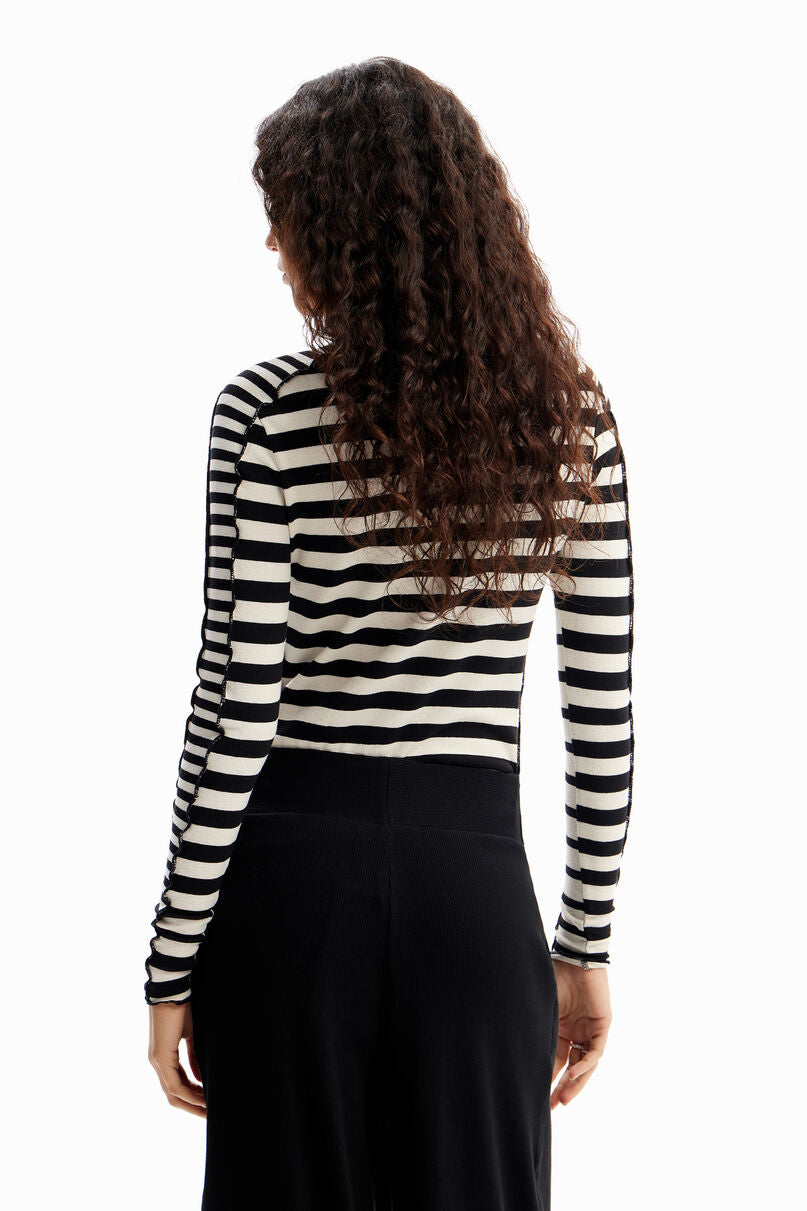 Striped patchwork T-shirt