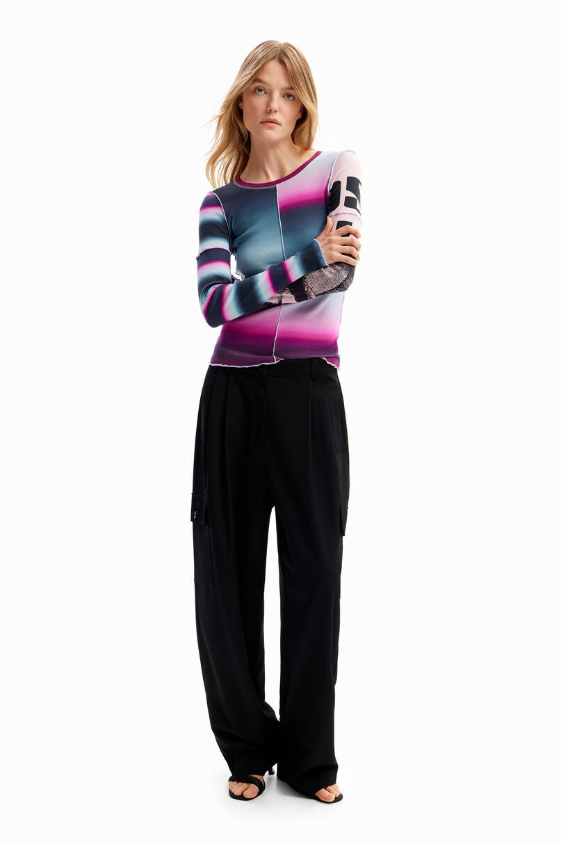 Patchwork tie-dye T-shirt