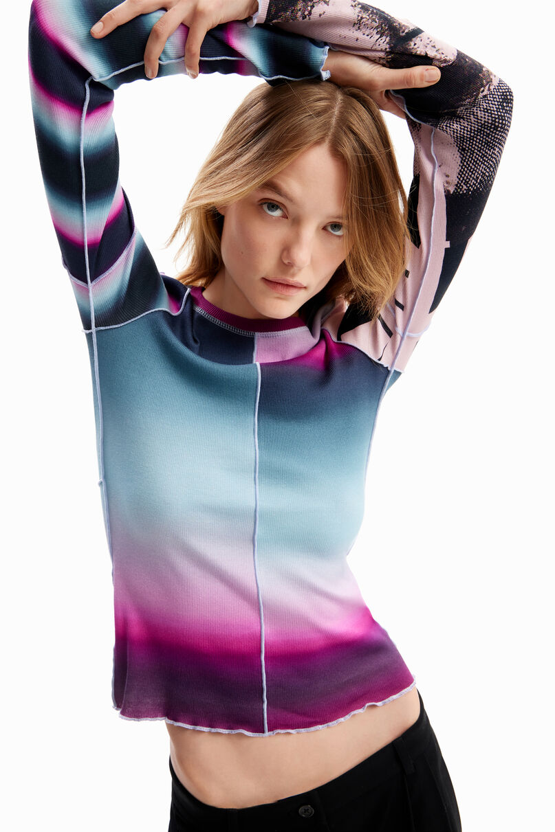 Patchwork tie-dye T-shirt