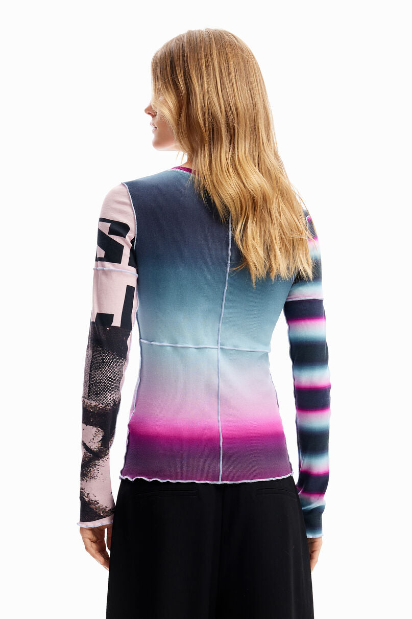 Patchwork tie-dye T-shirt