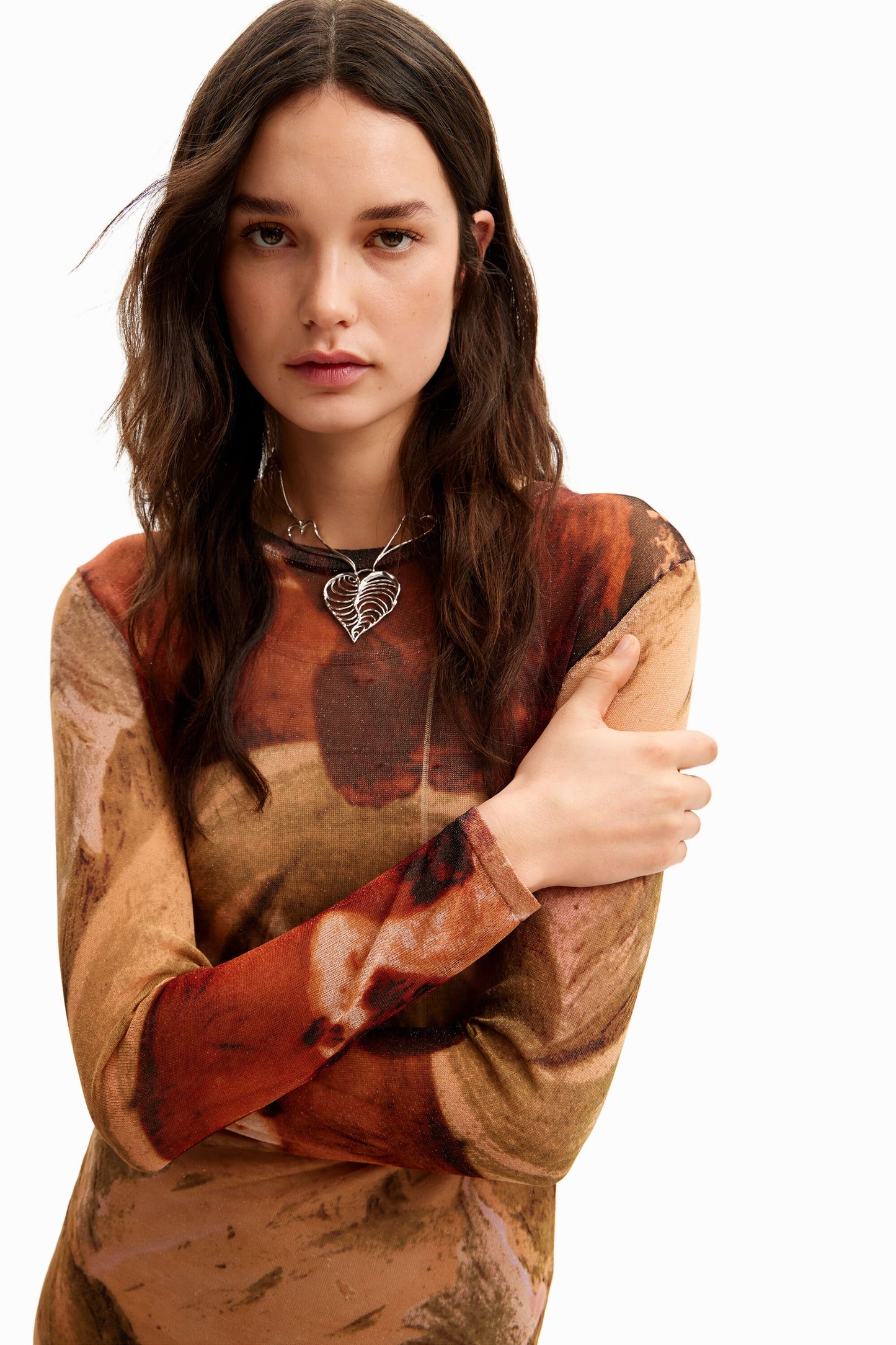 Landscape knit midi dress