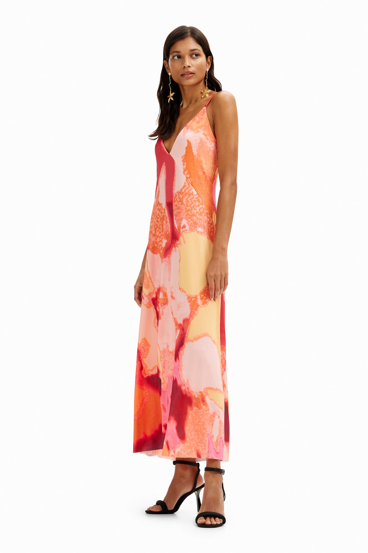 Out-of-focus midi slip dress