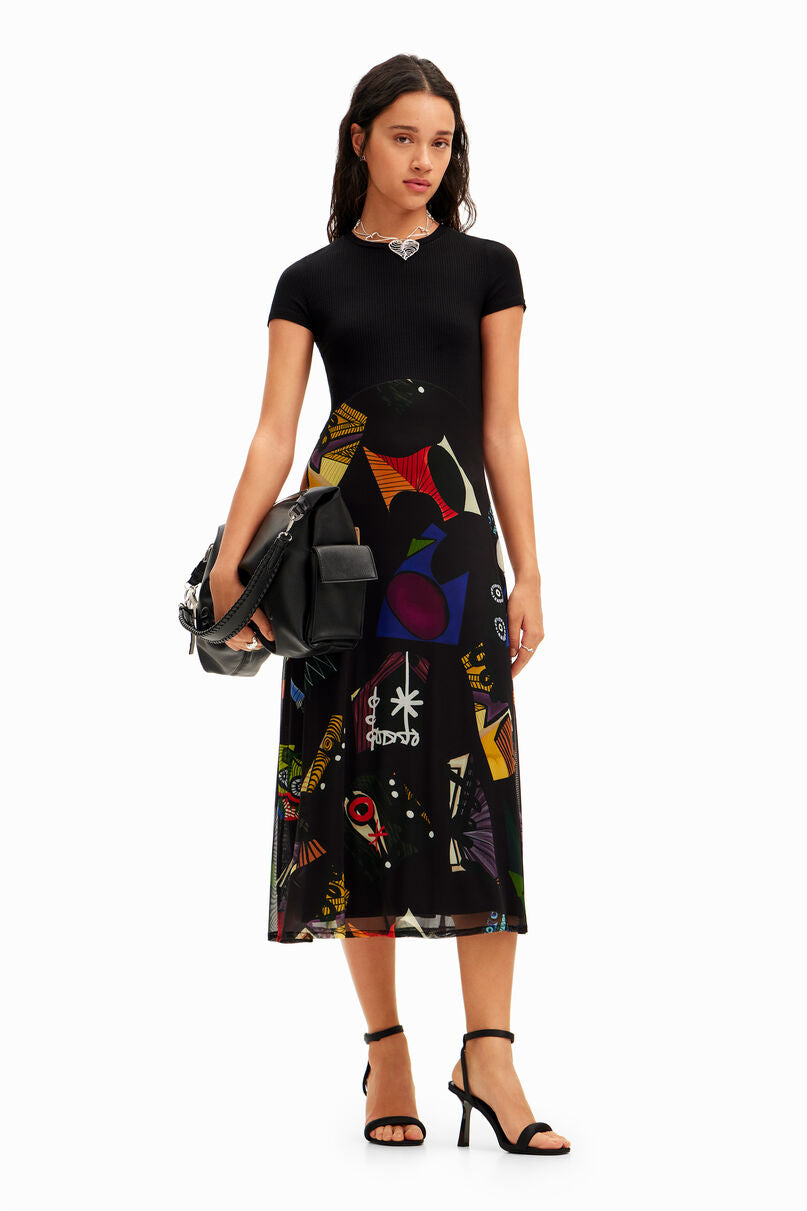 Combination midi dress