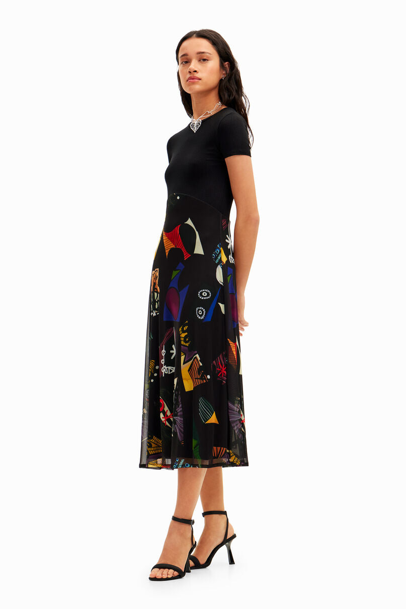 Combination midi dress