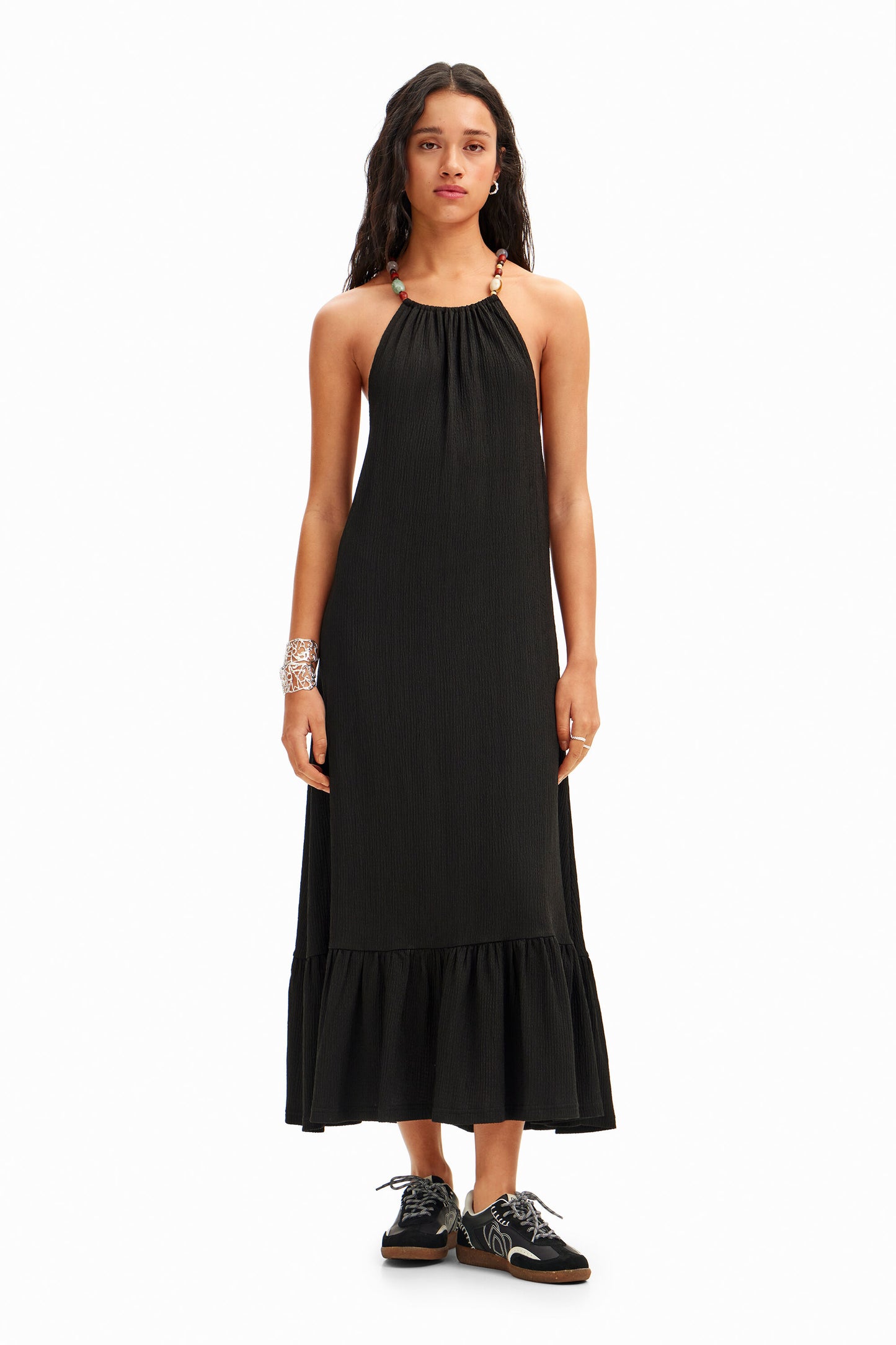 Beaded strappy midi dress