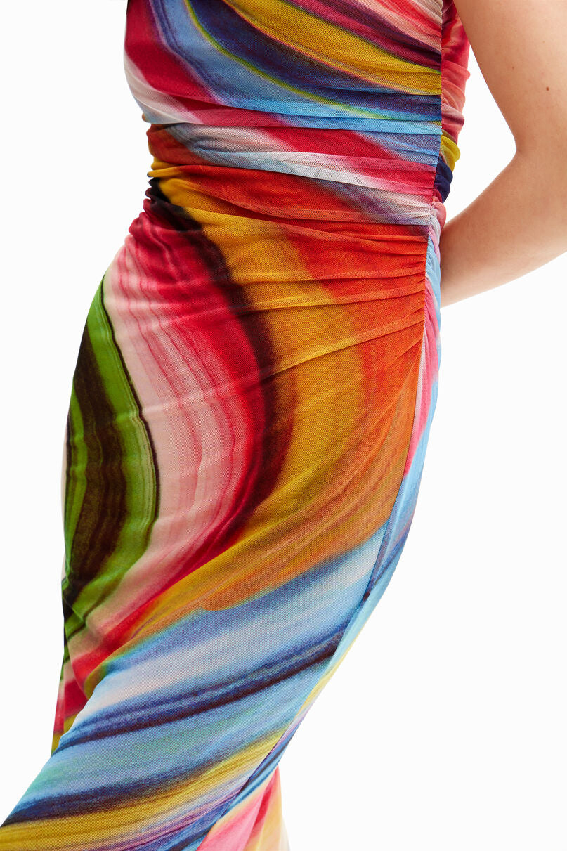 Tulle wave midi dress