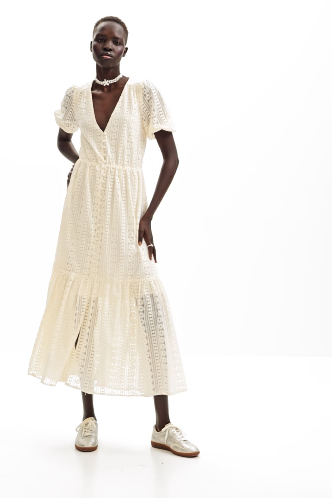 Long embroidered dress
