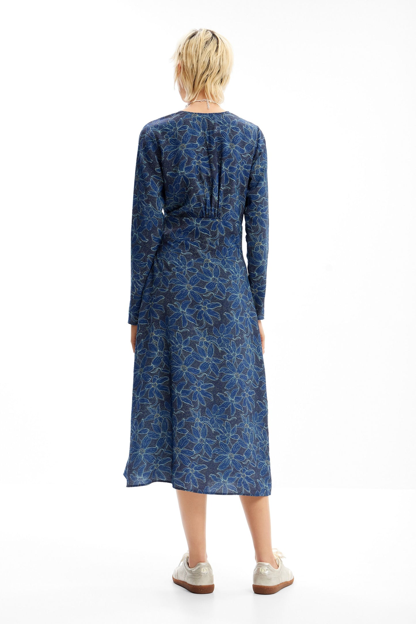 Floral midi shirt dress