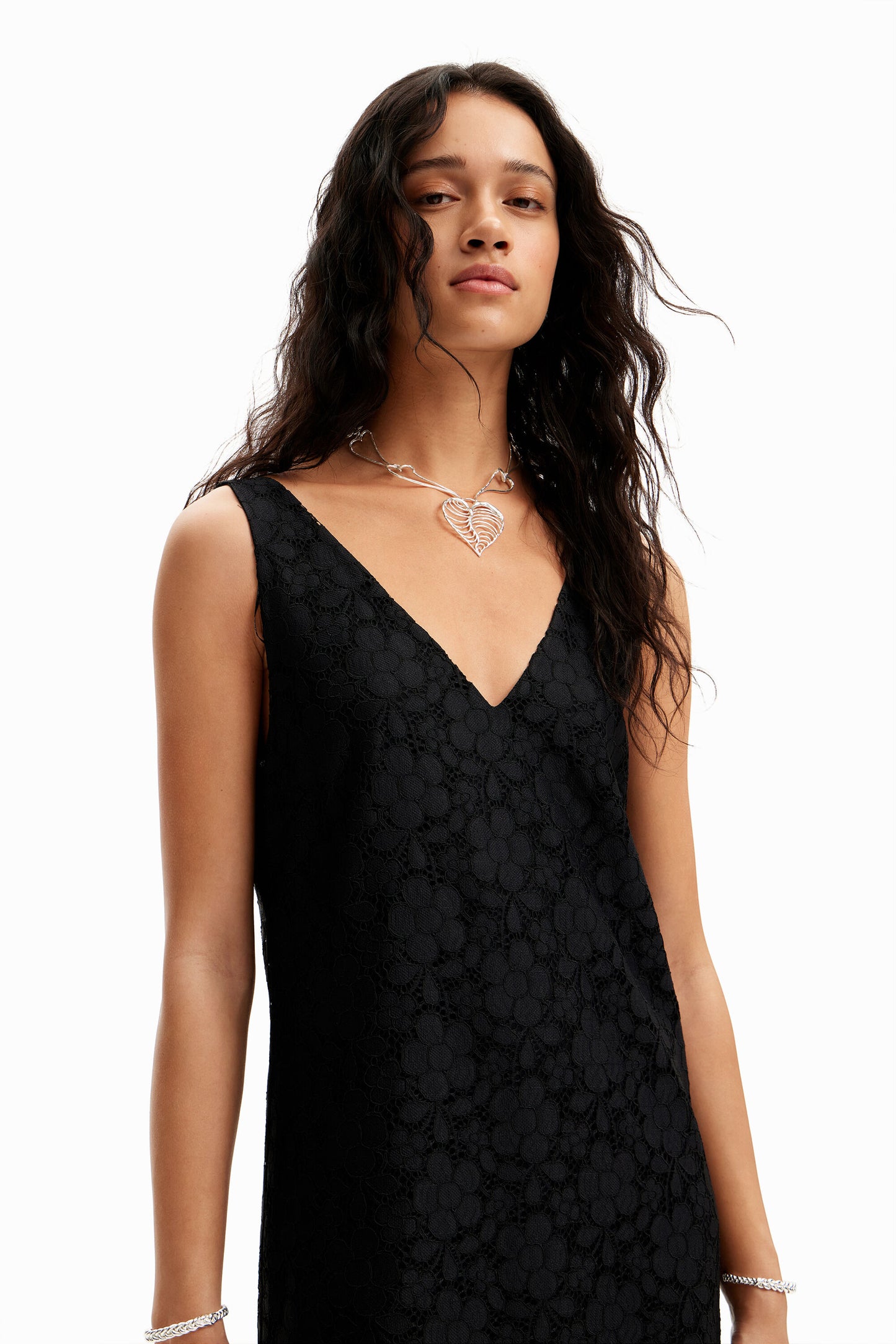 Floral lace mini dress