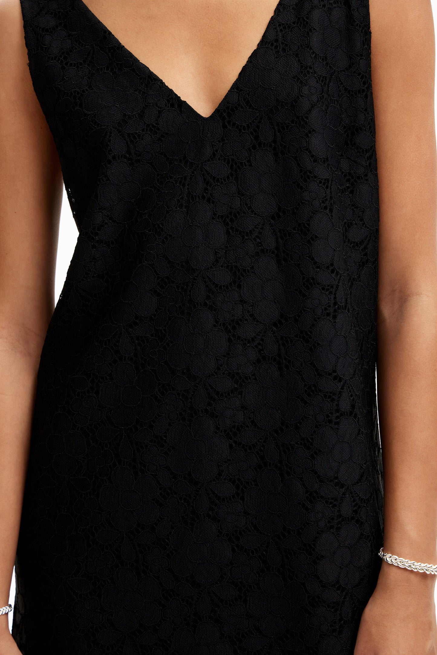 Floral lace mini dress