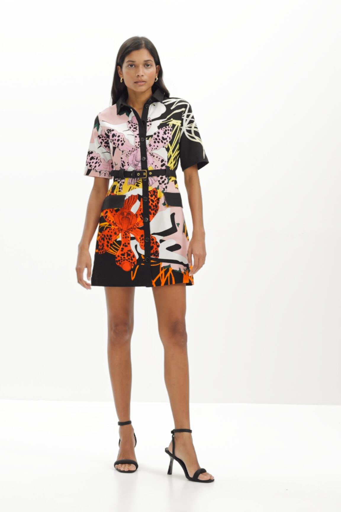 Short orchid shirt dress