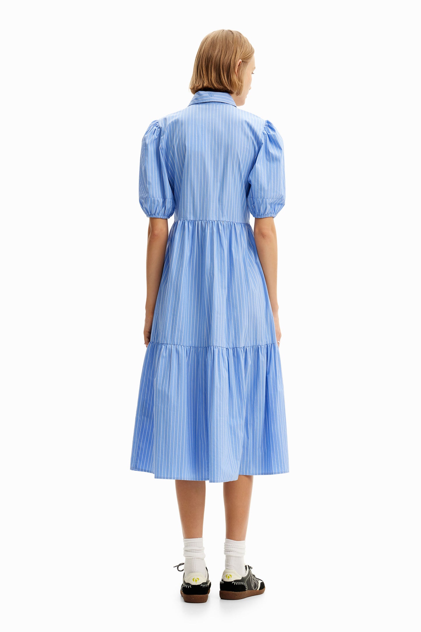 Striped midi shirt dress