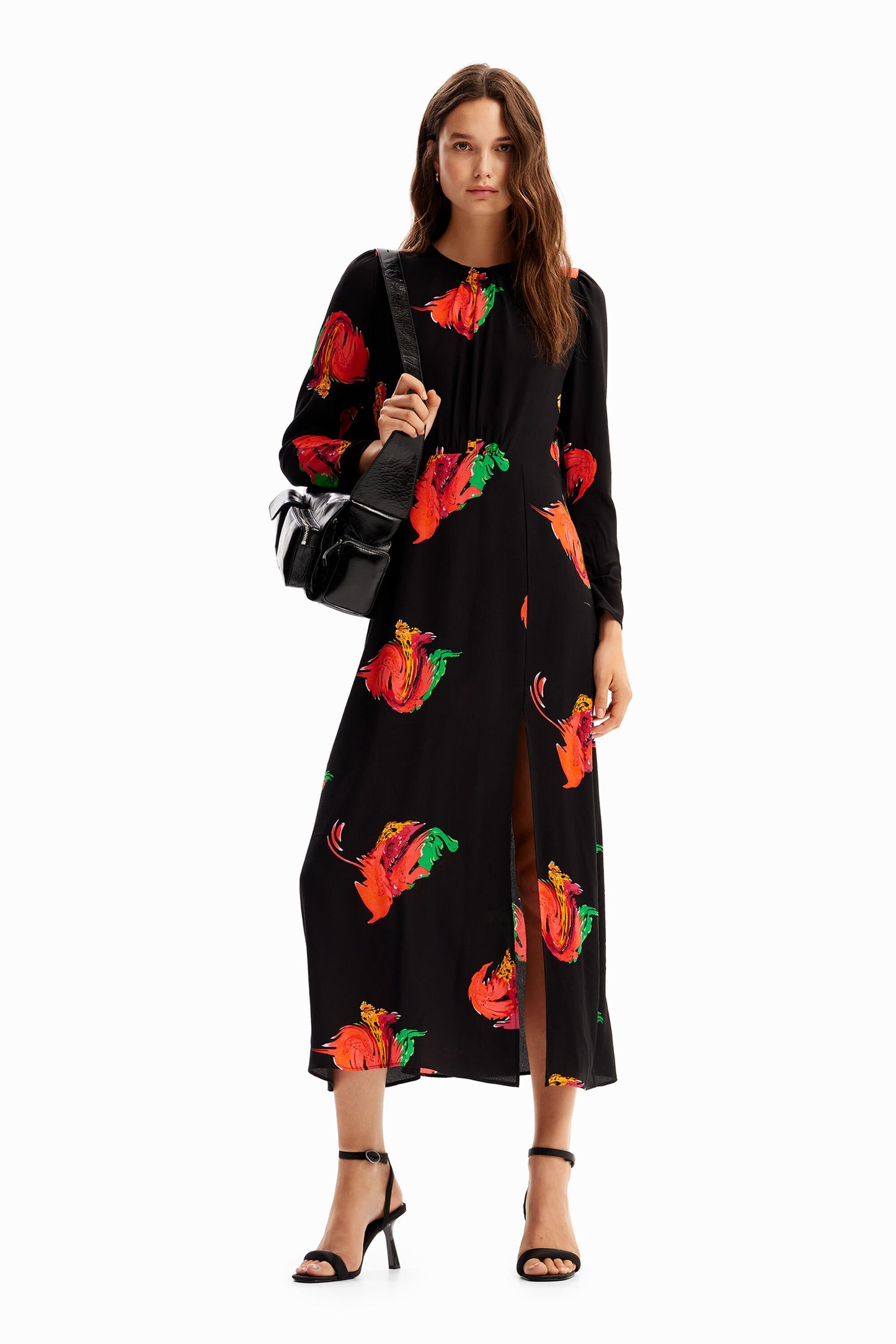 Long floral slit dress