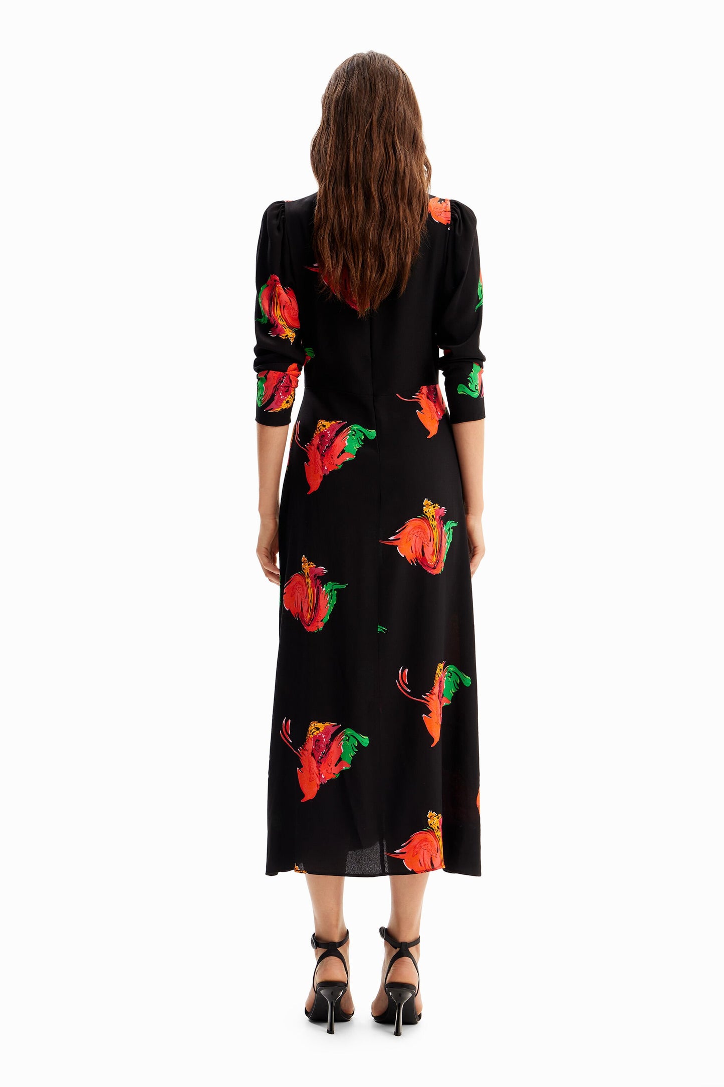 Long floral slit dress