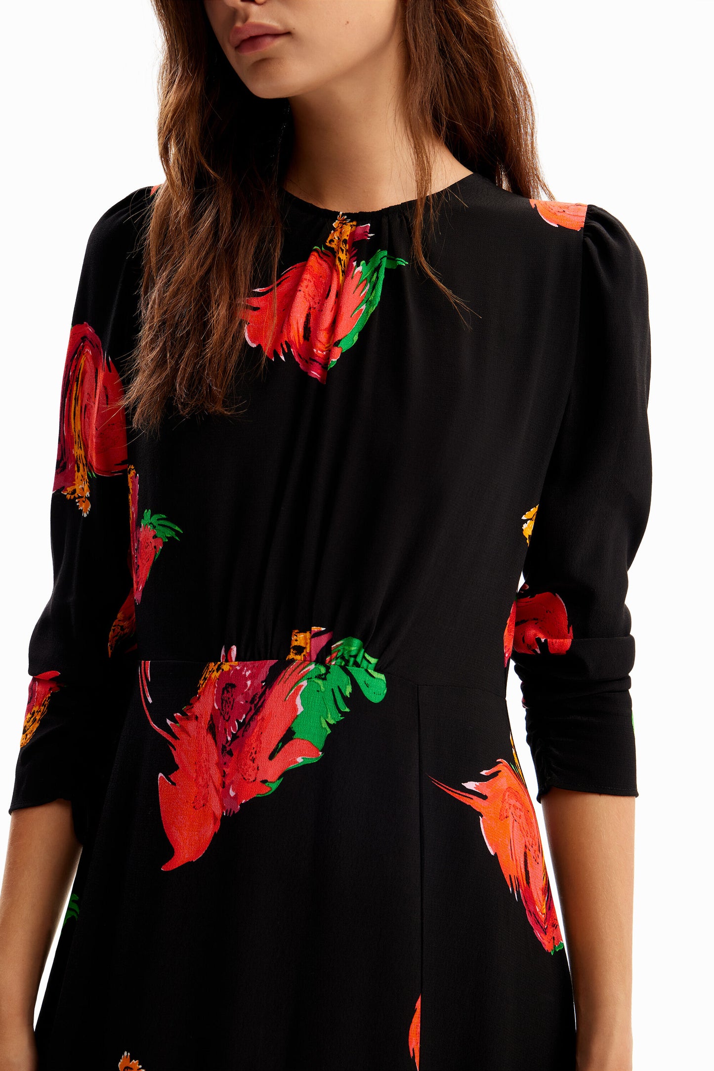 Long floral slit dress
