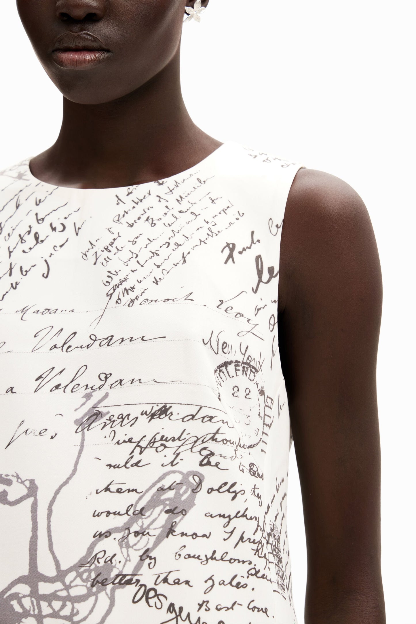 Letter print midi dress