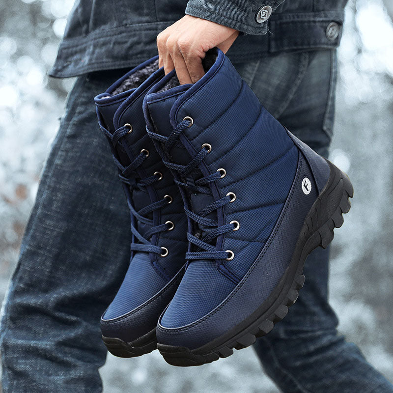 (Limited Time 70% Discount Event) Men's 2024 Winter New Ankle Support Wide Toe Snow Boots Orthopedic Arch Support Warm Anti-puncture Waterproof Non-slip Hiking Boots