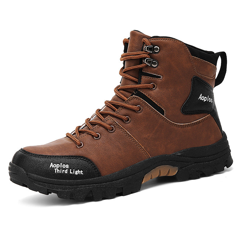 (⏰Limited Time 70% Off Event) Men's Waterproof Non-slip Anti-puncture Hiking Boots Ankle Support Wide Toe Arch Support Orthopedic Work Boots