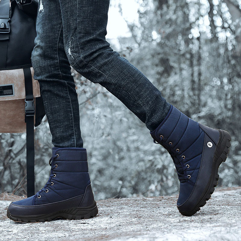 (Limited Time 70% Discount Event) Men's 2024 Winter New Ankle Support Wide Toe Snow Boots Orthopedic Arch Support Warm Anti-puncture Waterproof Non-slip Hiking Boots
