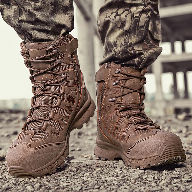 Militärische taktische Herren-Arbeitsstiefel, wasserdicht, rutschfest, pannensicher, knöchelhoch, Anti-Verstauchung