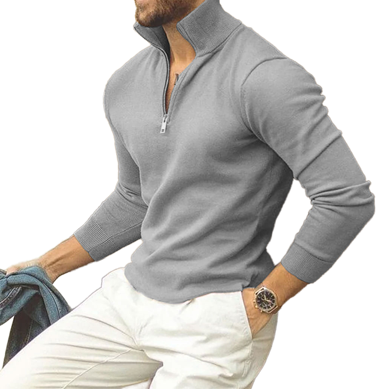 Kaschmir-Pullover mit Reißverschluss für Herren